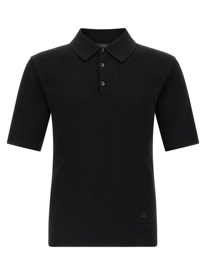 Black Cotton Polo Shirt
