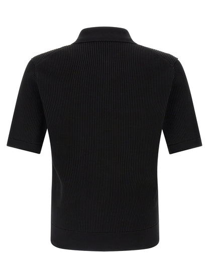 Black Cotton Polo Shirt