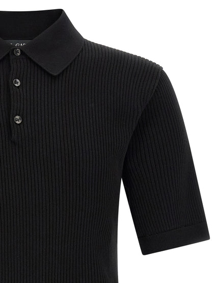 Black Cotton Polo Shirt