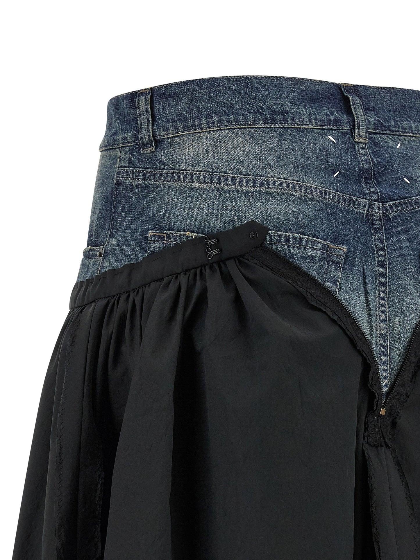 Multicolor Polyester Midi Skirt