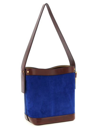 Blue Calfskin Shoulder Bag