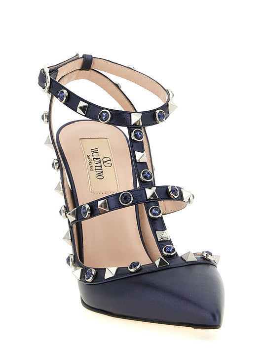Blue Goatskin High Heel Pumps