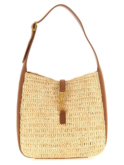 Beige Raffia Shoulder Bag