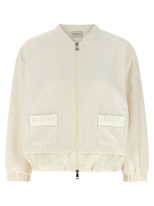 White Polyester Cardigan