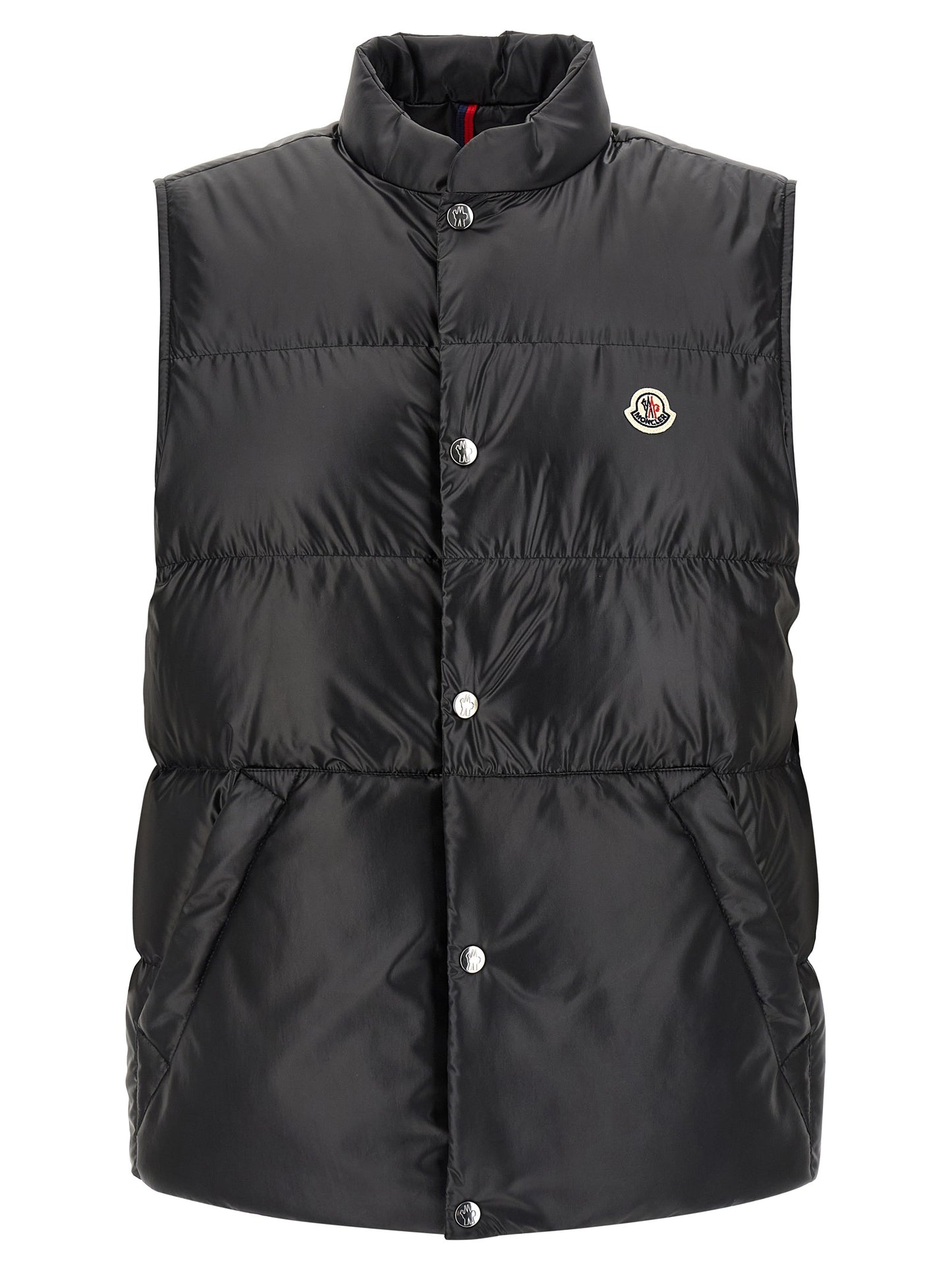 Black Polyester Sleeveless Jacket