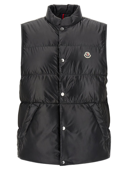 Black Polyester Sleeveless Jacket