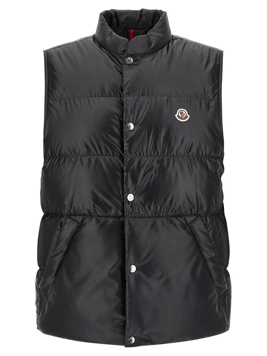 Black Polyester Sleeveless Jacket