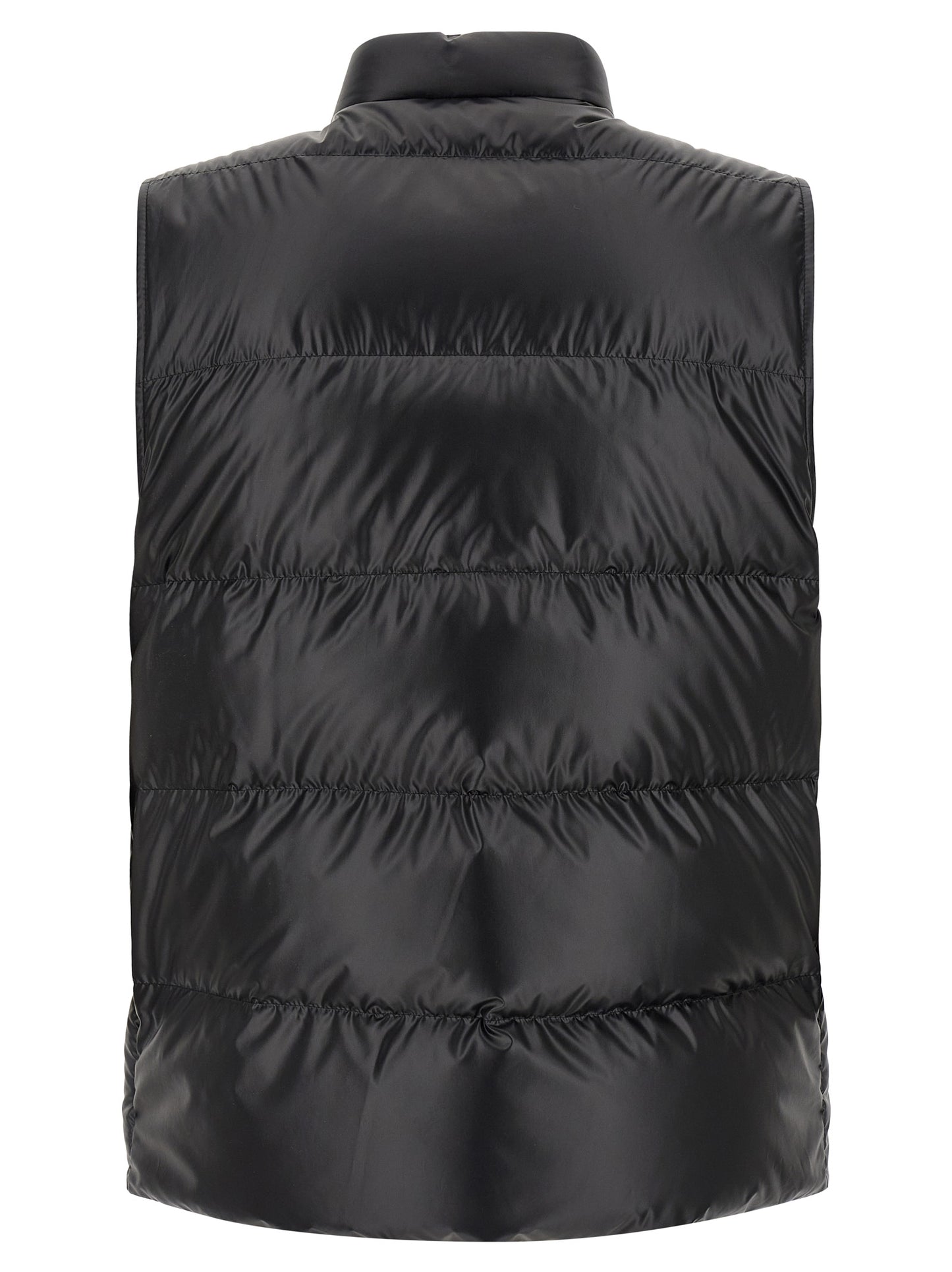 Black Polyester Sleeveless Jacket