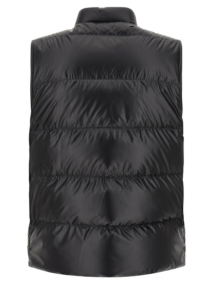 Black Polyester Sleeveless Jacket