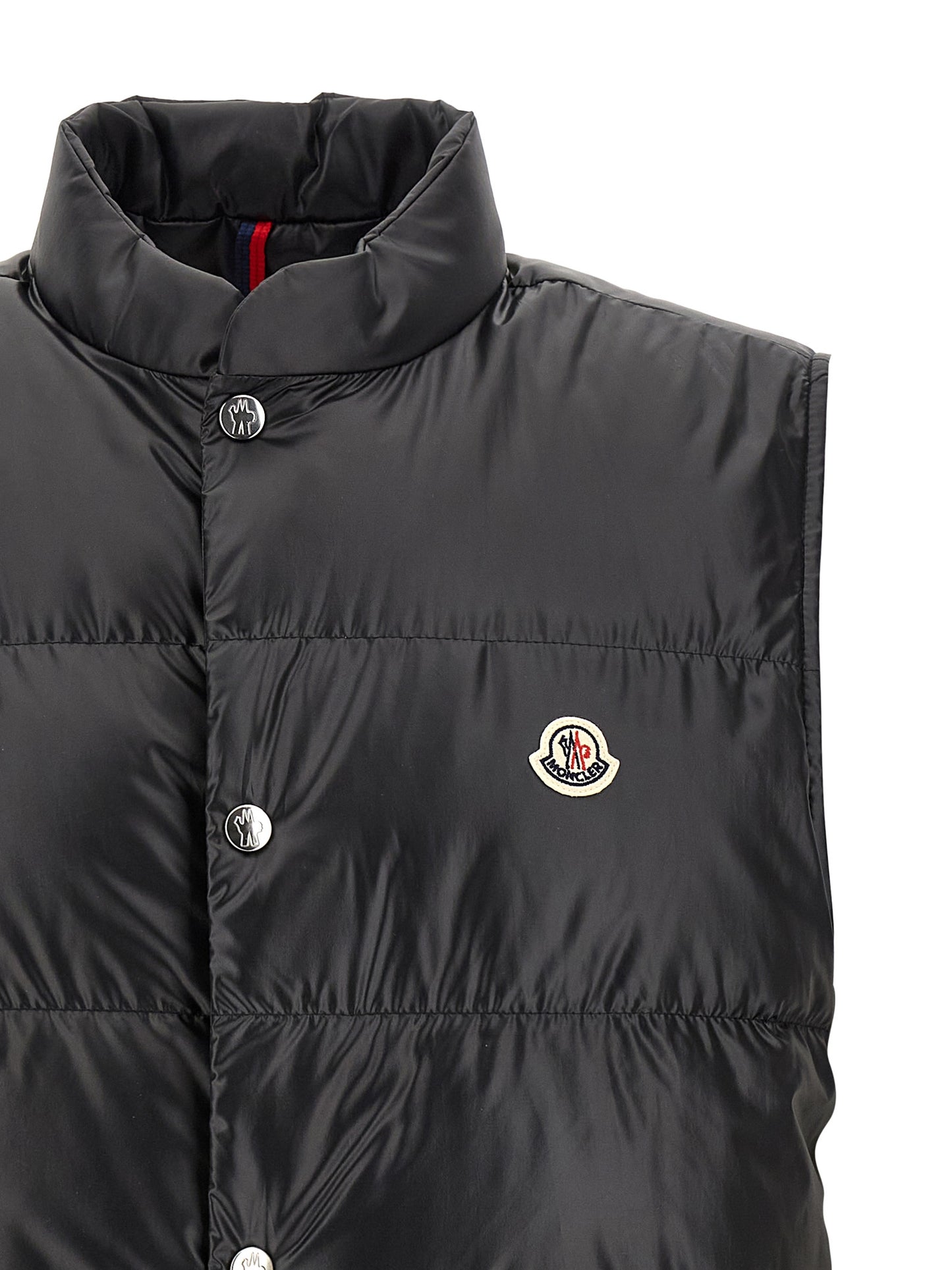Black Polyester Sleeveless Jacket