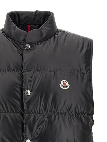 Black Polyester Sleeveless Jacket