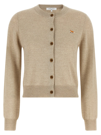 Beige Virgin Wool Cardigan