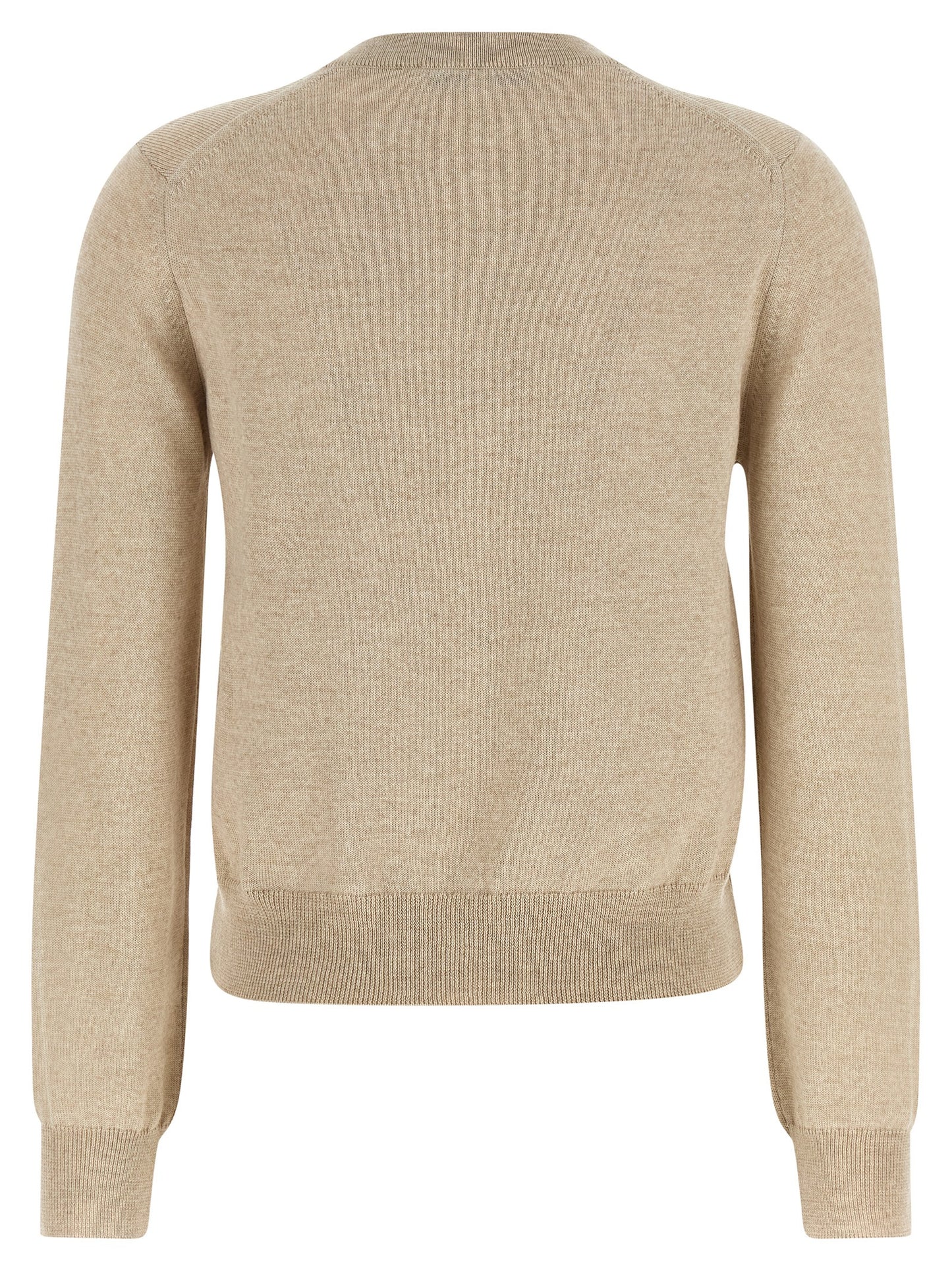 Beige Virgin Wool Cardigan