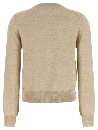 Beige Virgin Wool Cardigan