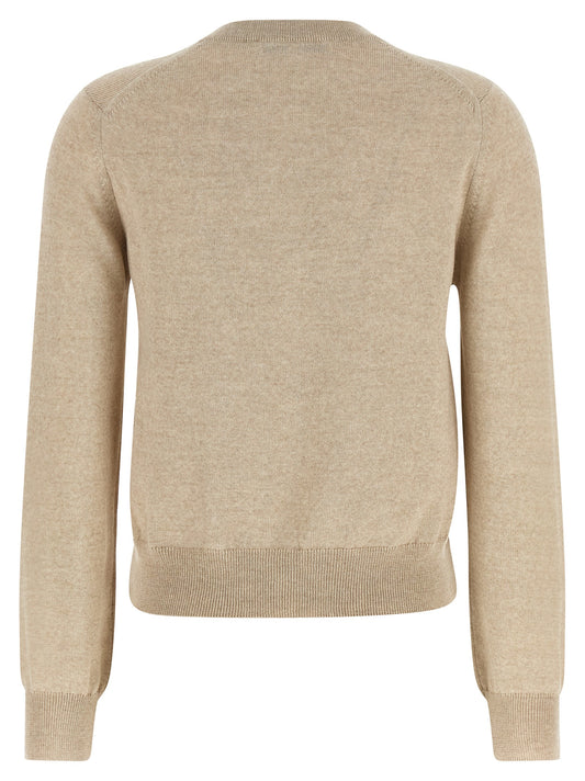 Beige Virgin Wool Cardigan