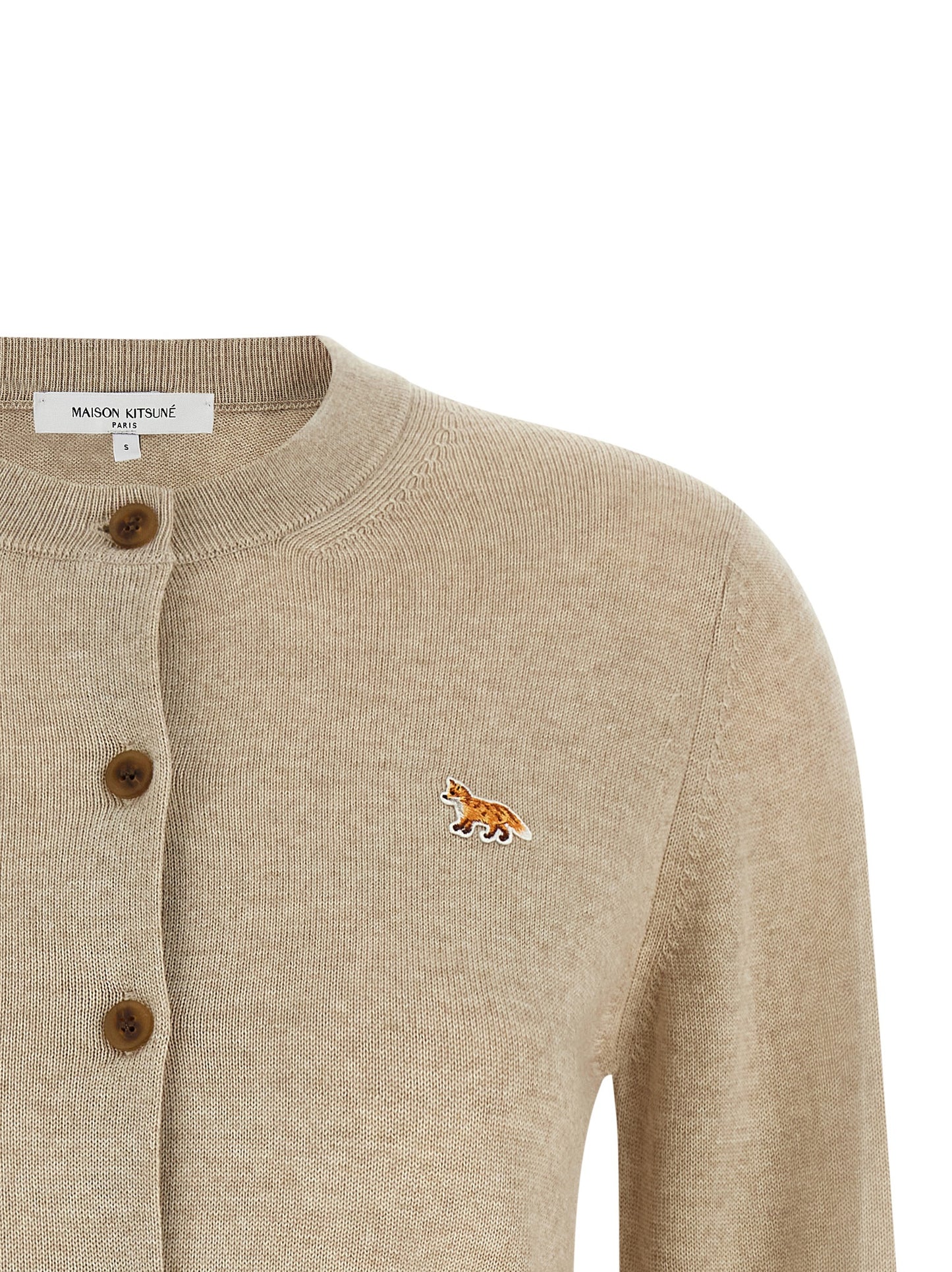 Beige Virgin Wool Cardigan