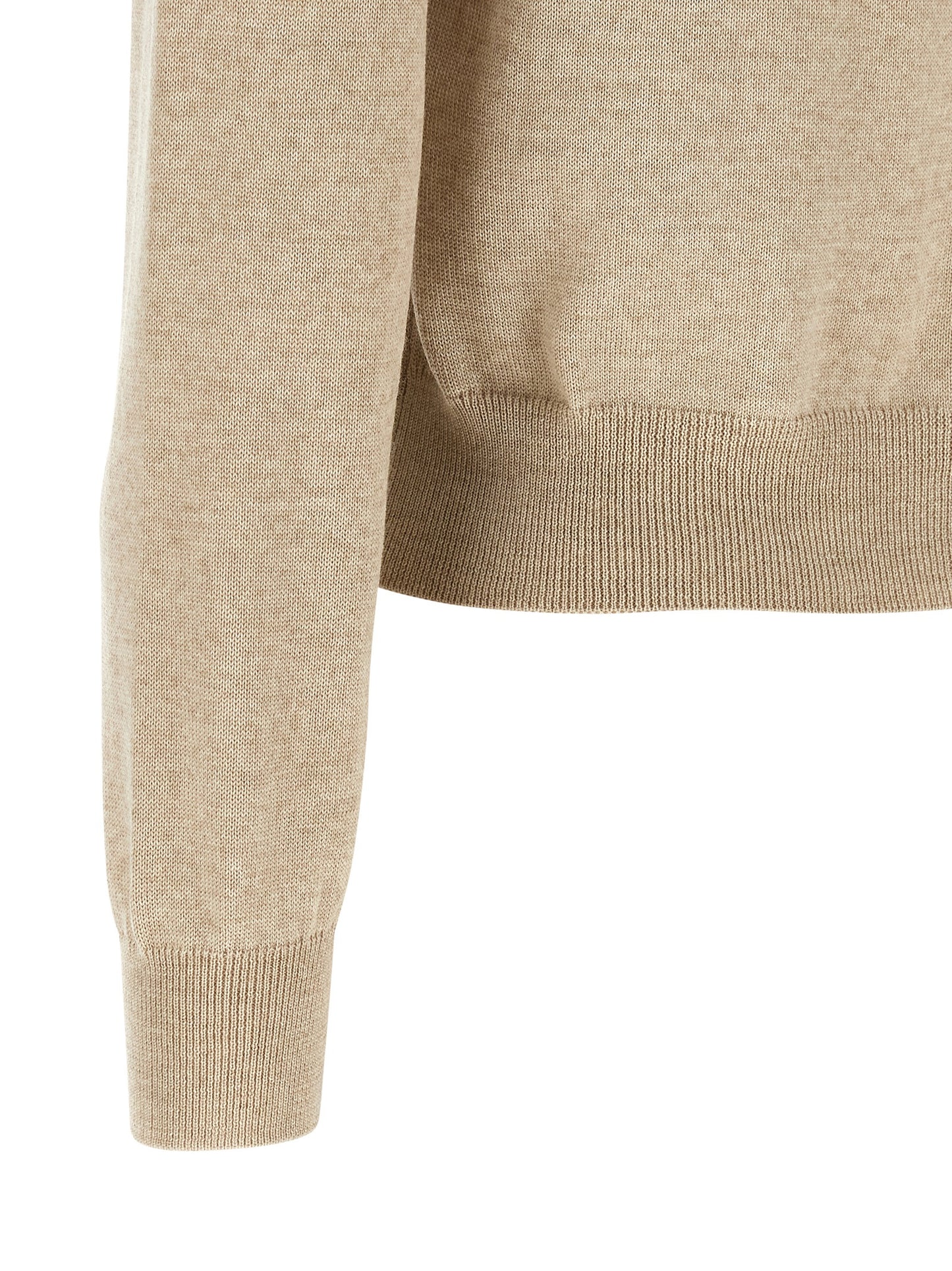 Beige Virgin Wool Cardigan