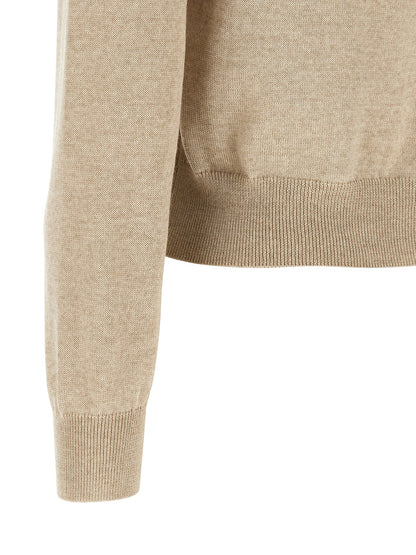 Beige Virgin Wool Cardigan