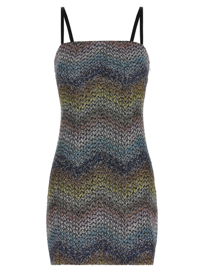 Multicolor Viscose Short Dress