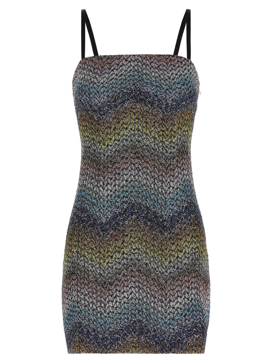 Multicolor Viscose Short Dress