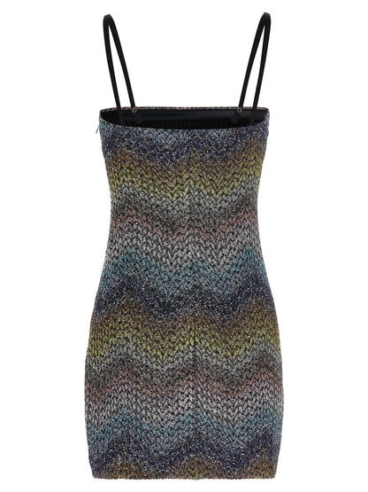 Multicolor Viscose Short Dress