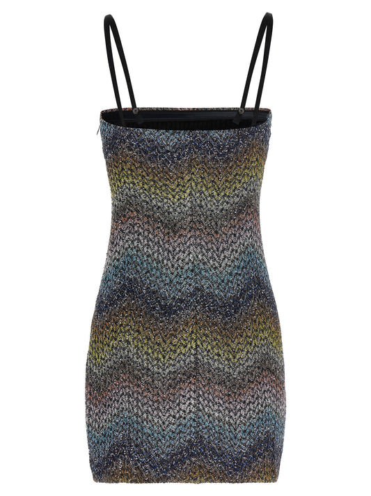 Multicolor Viscose Short Dress