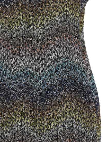 Multicolor Viscose Short Dress