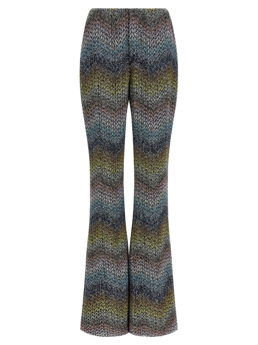 Multicolor Viscose Flared Pants