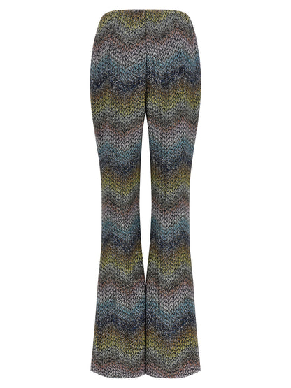 Multicolor Viscose Flared Pants