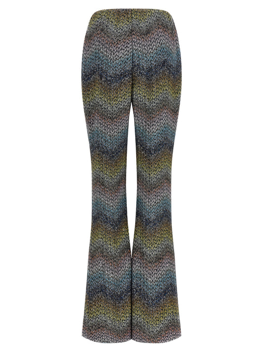 Multicolor Viscose Flared Pants