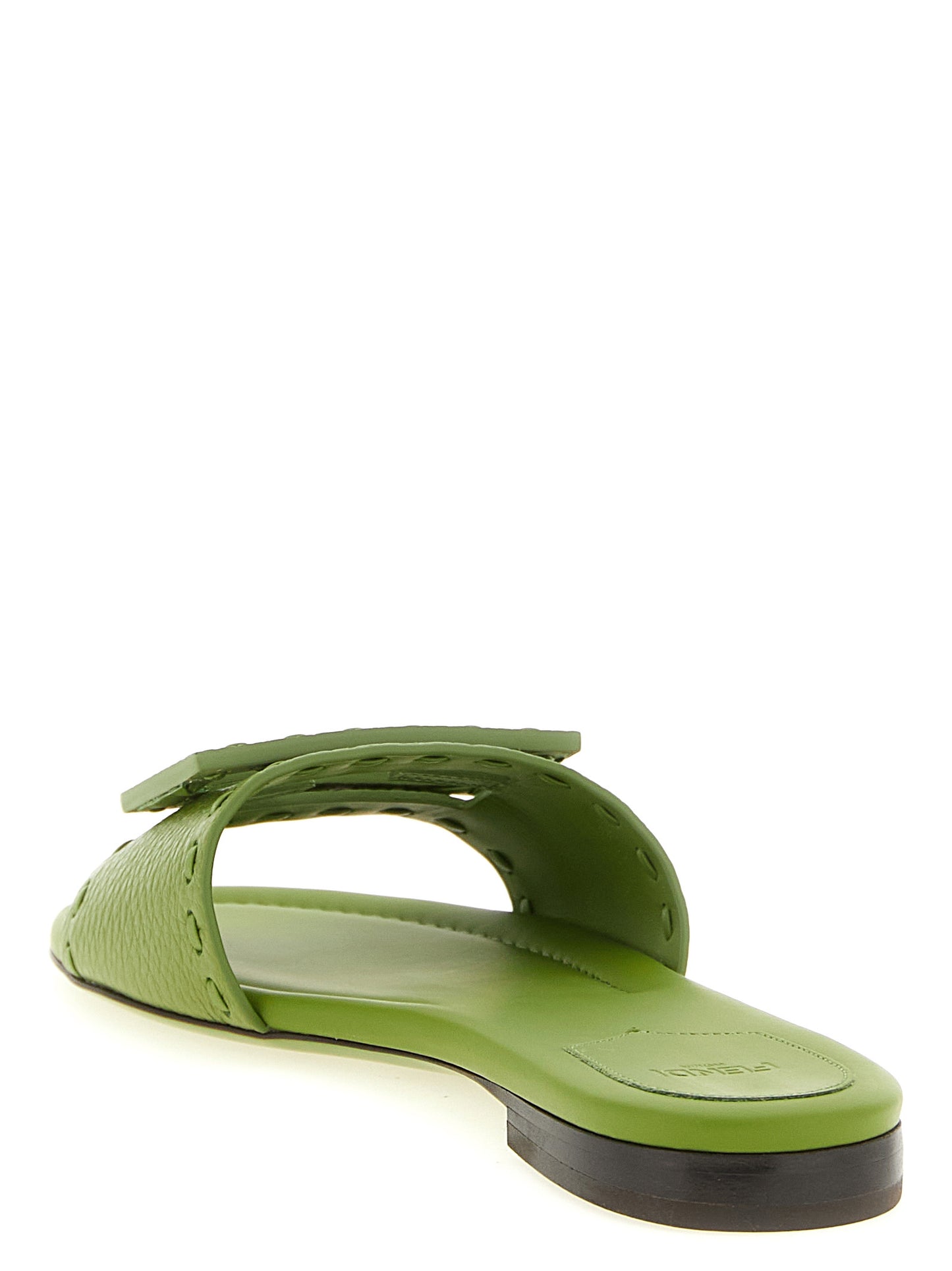 Bicolor Calfskin Slides