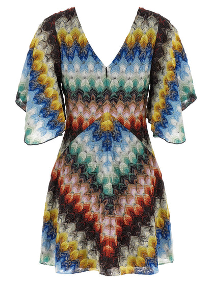 Multicolor Viscose Short Dress