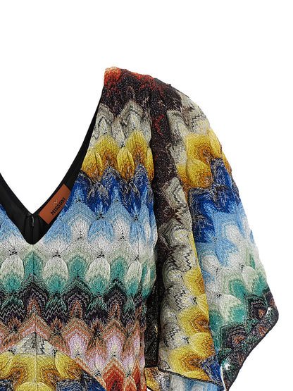 Multicolor Viscose Short Dress