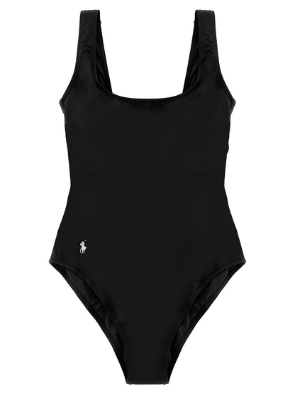 Black Nylon One-Piece Swimsuit