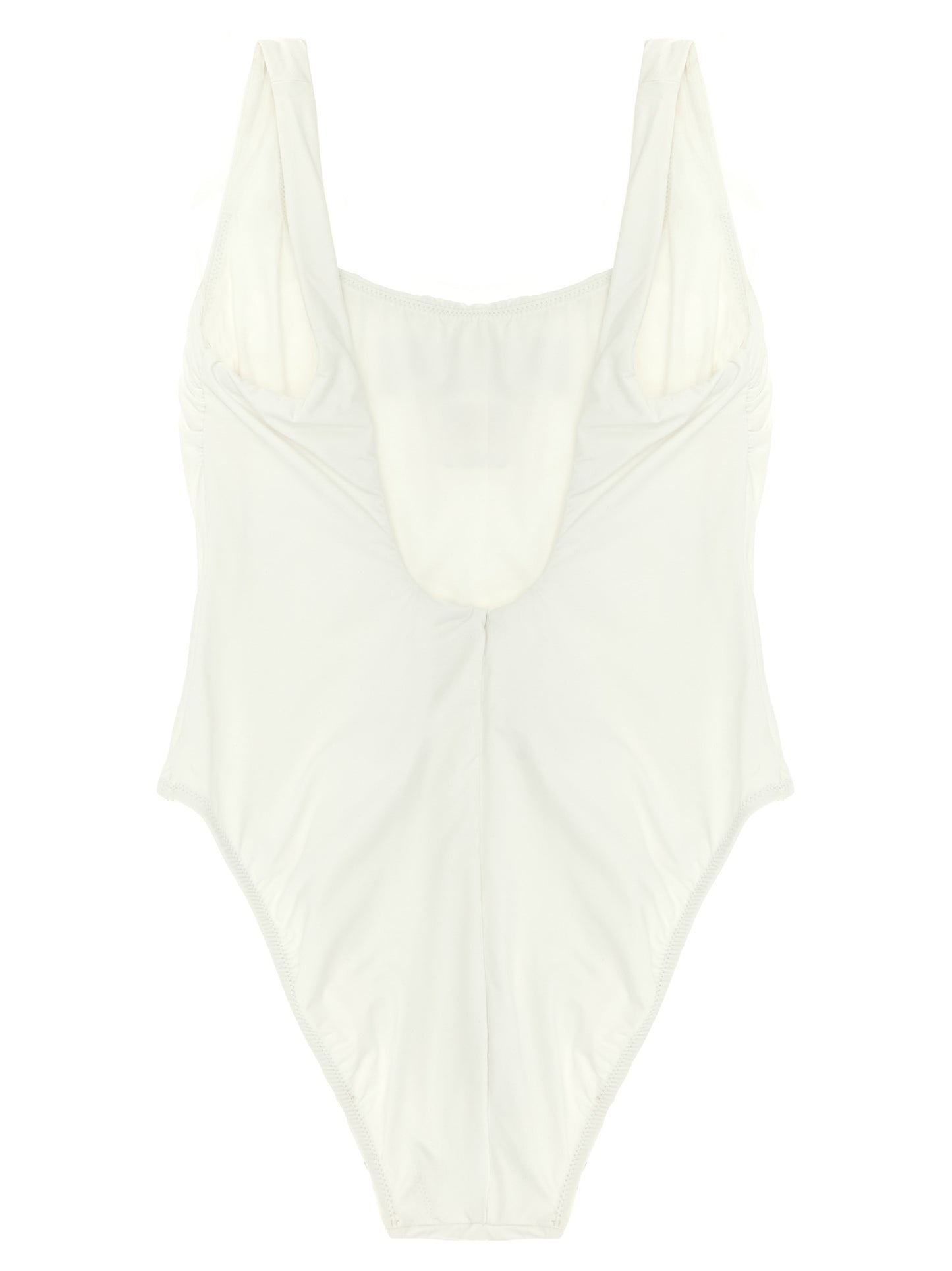 White Nylon One-Piece Swimsuit