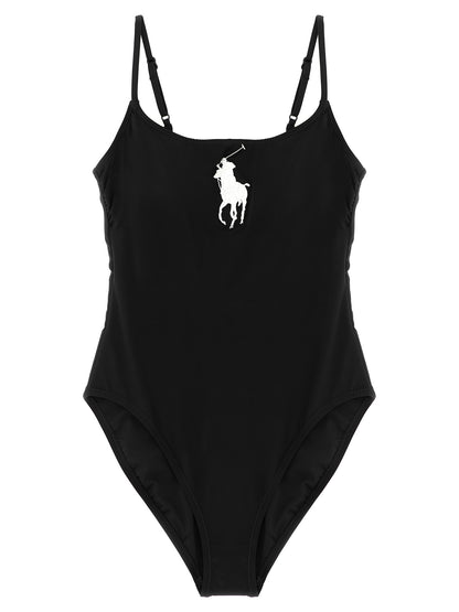 Black Nylon One-Piece Swimsuit