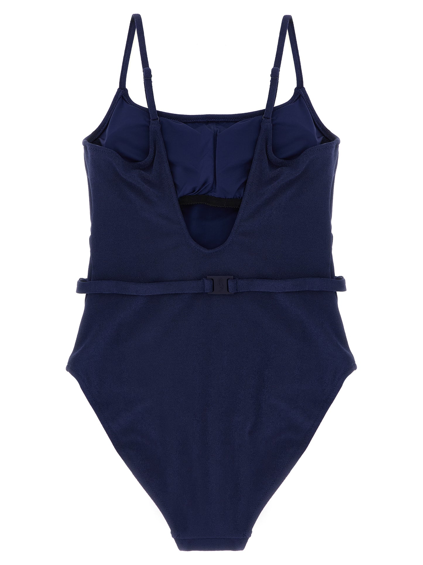 Blue Polyester One-Piece Swimsuit