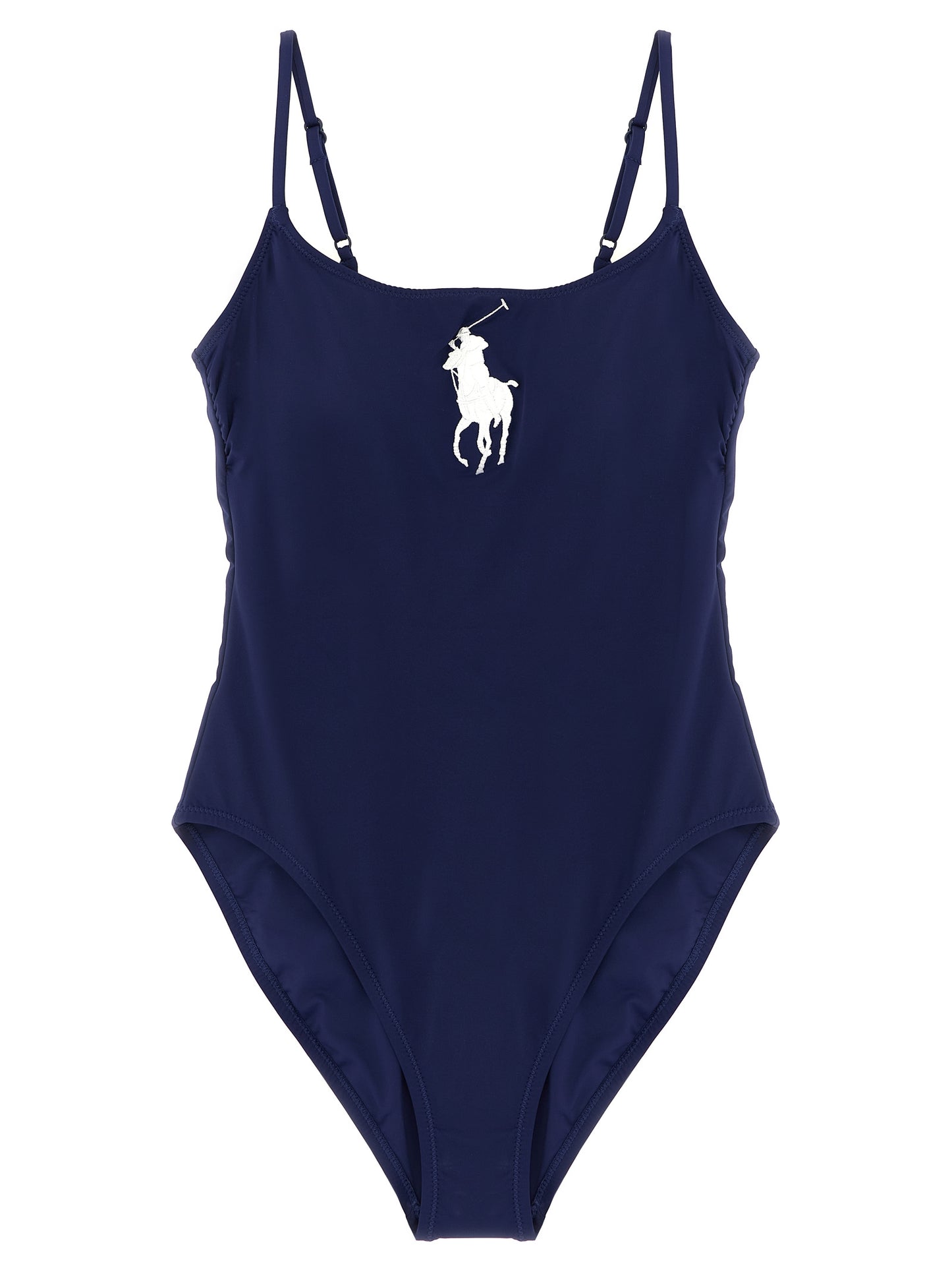 Blue Nylon One-Piece Swimsuit