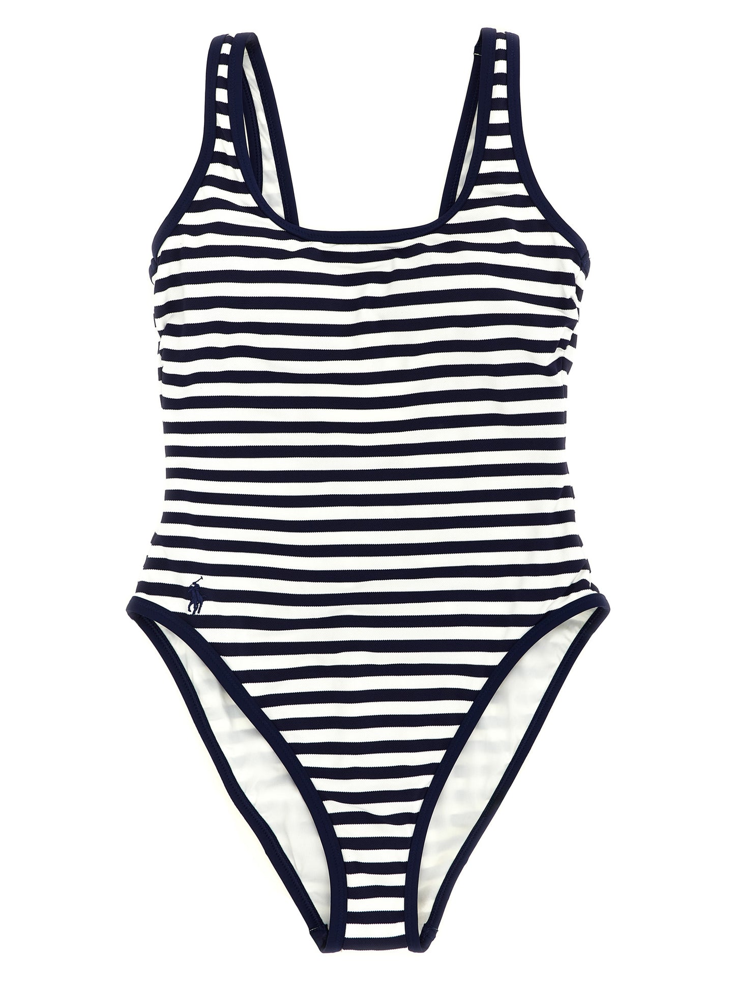 Blue Nylon One-Piece Swimsuit
