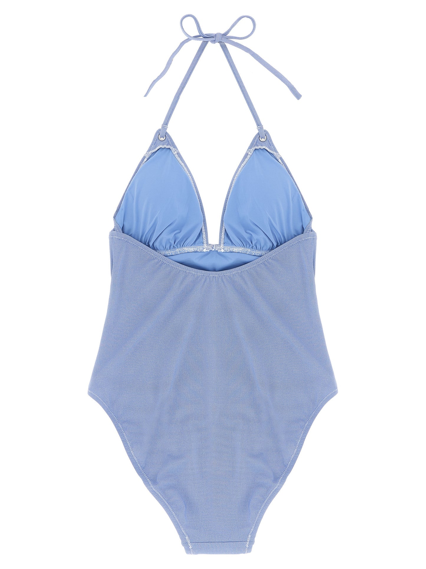 Blue Nylon One-Piece Swimsuit