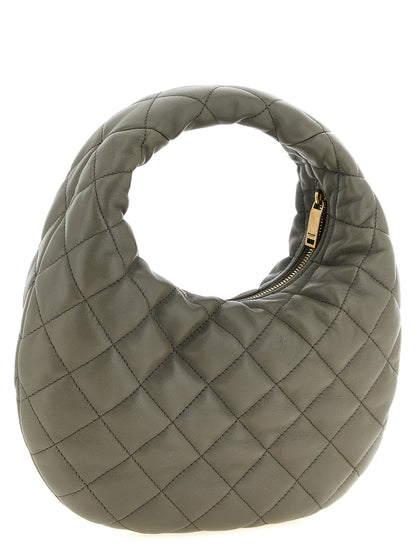 Gray Lamb Leather Handbag