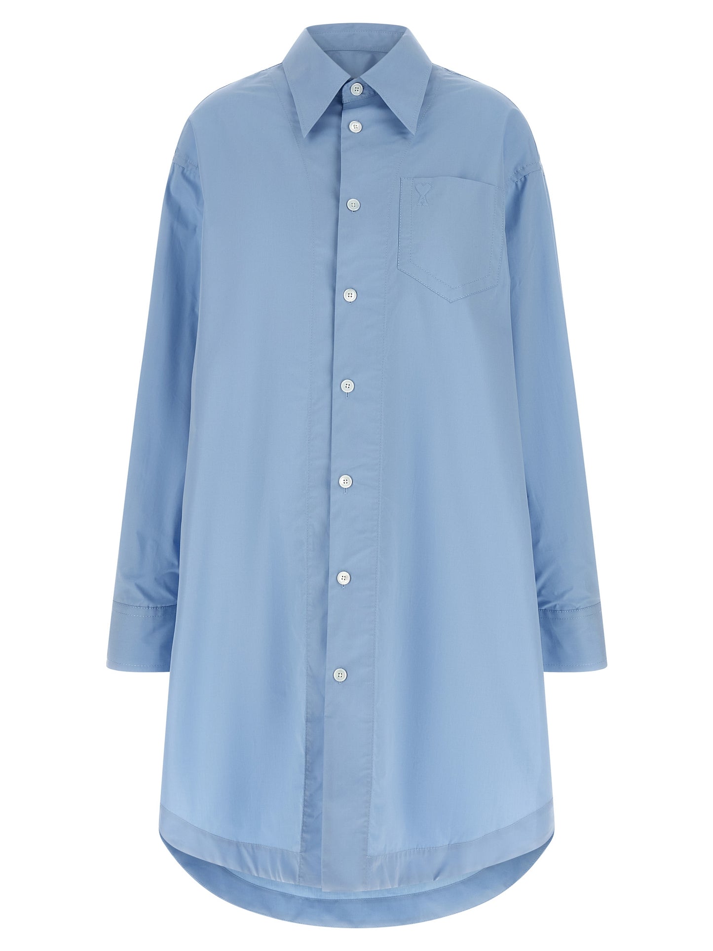 Blue Cotton Midi Dress