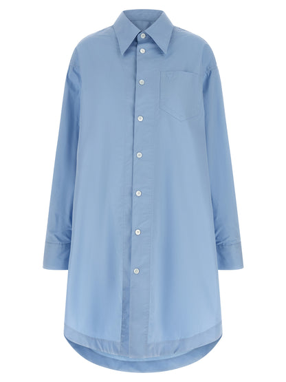 Blue Cotton Midi Dress