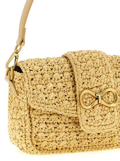 Beige Polypropylene Crossbody Bag