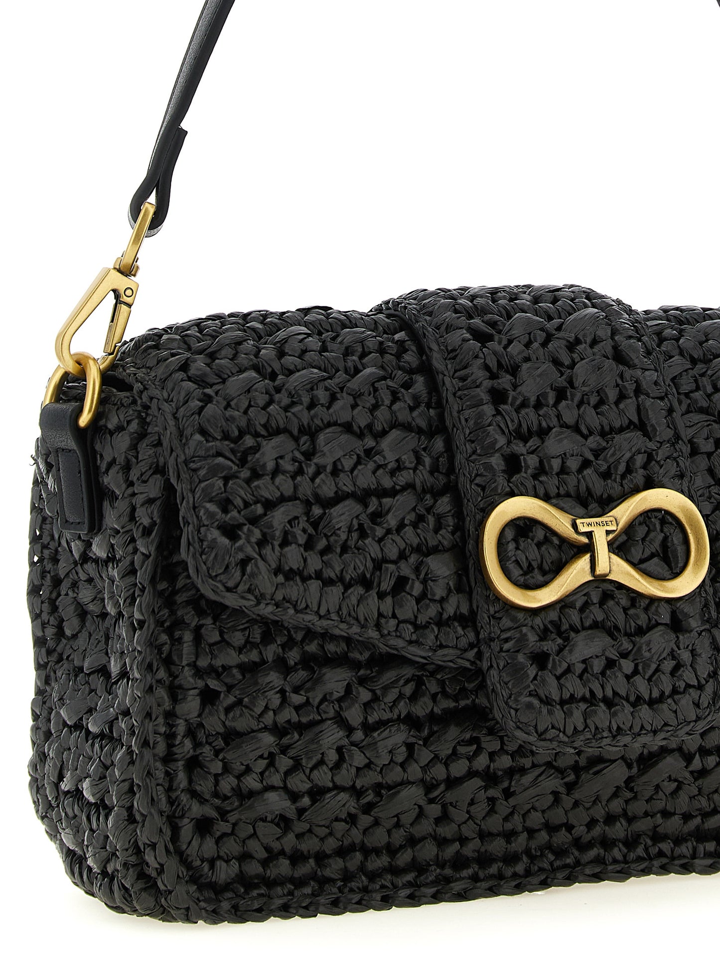 Black Polypropylene Crossbody Bag