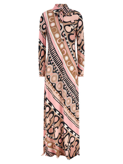 Multicolor Viscose Long Dress