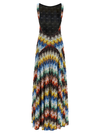 Multicolor Viscose Long Dress