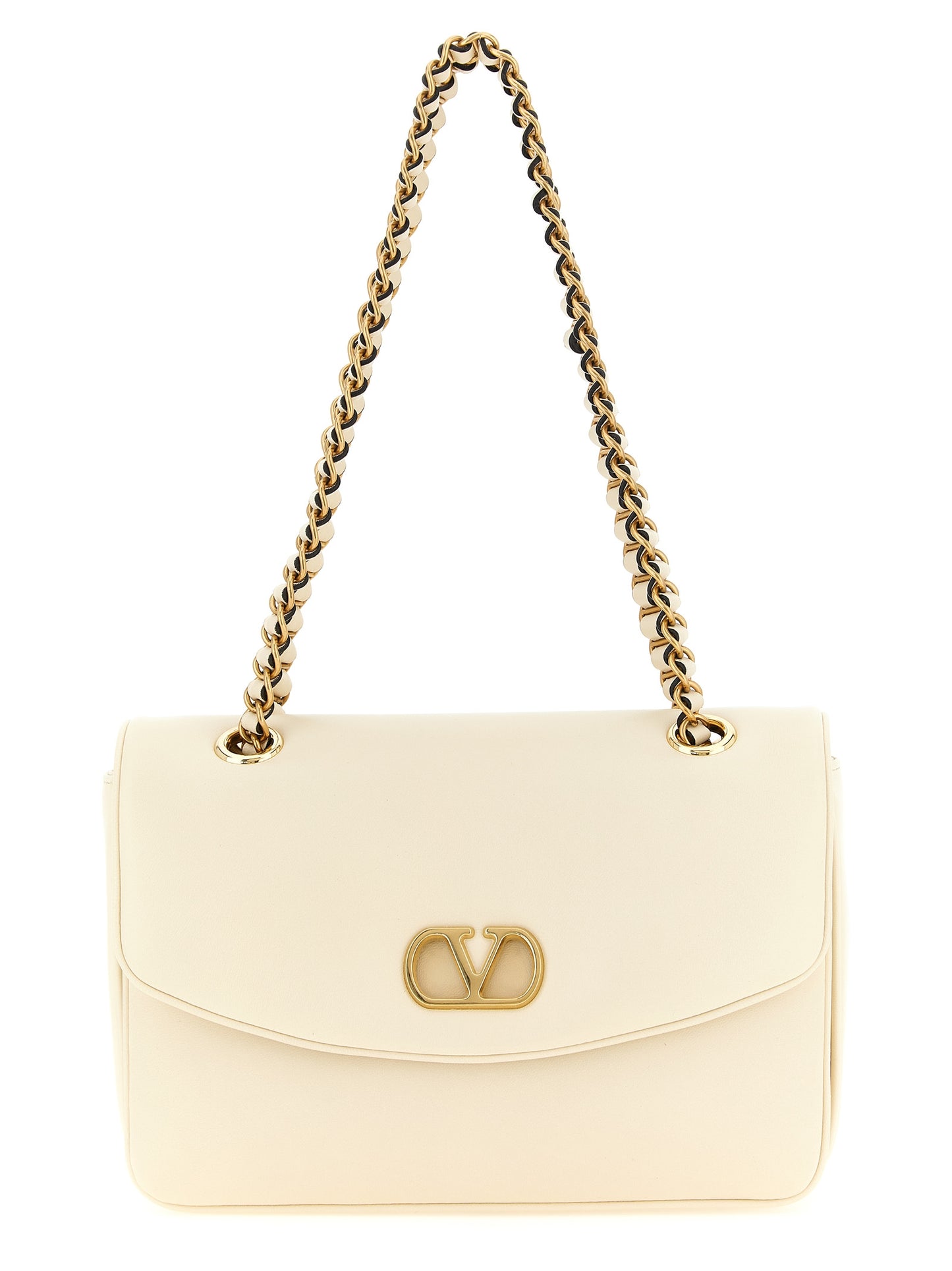 White Lamb Leather Shoulder Bag
