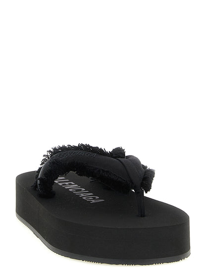 Black Viscose Slides