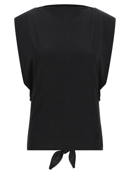 Black Paper Sleeveles T-Shirt